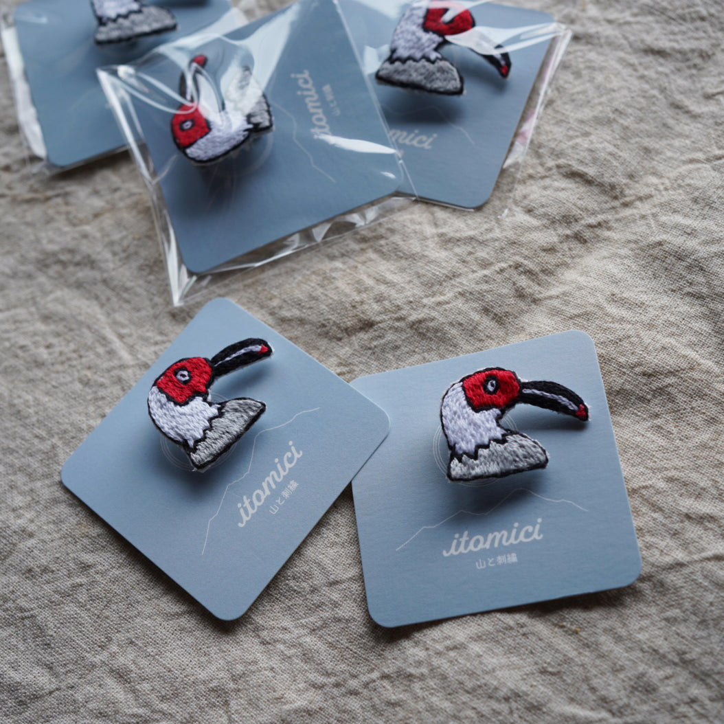 itomici×SUZU オリジナルブローチ(朱鷺)